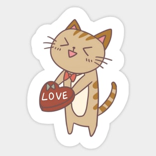 vintage-cat-love Sticker